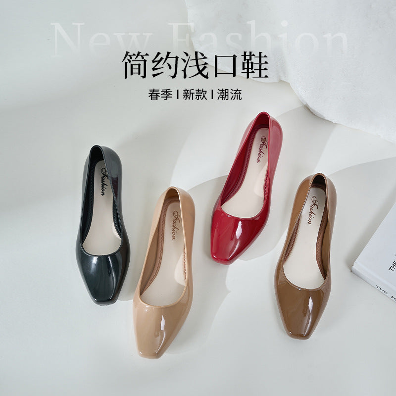 New arrivalfashion baotou summer waterproofbottomflats bag heel lazy women's shoes pure color daily casual round toe sandals for women
