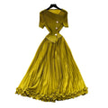Accessible luxury classyelegance oblique collar elegantdress women's summerwork clothing style waist slimming lookpleated long skirt light mature style