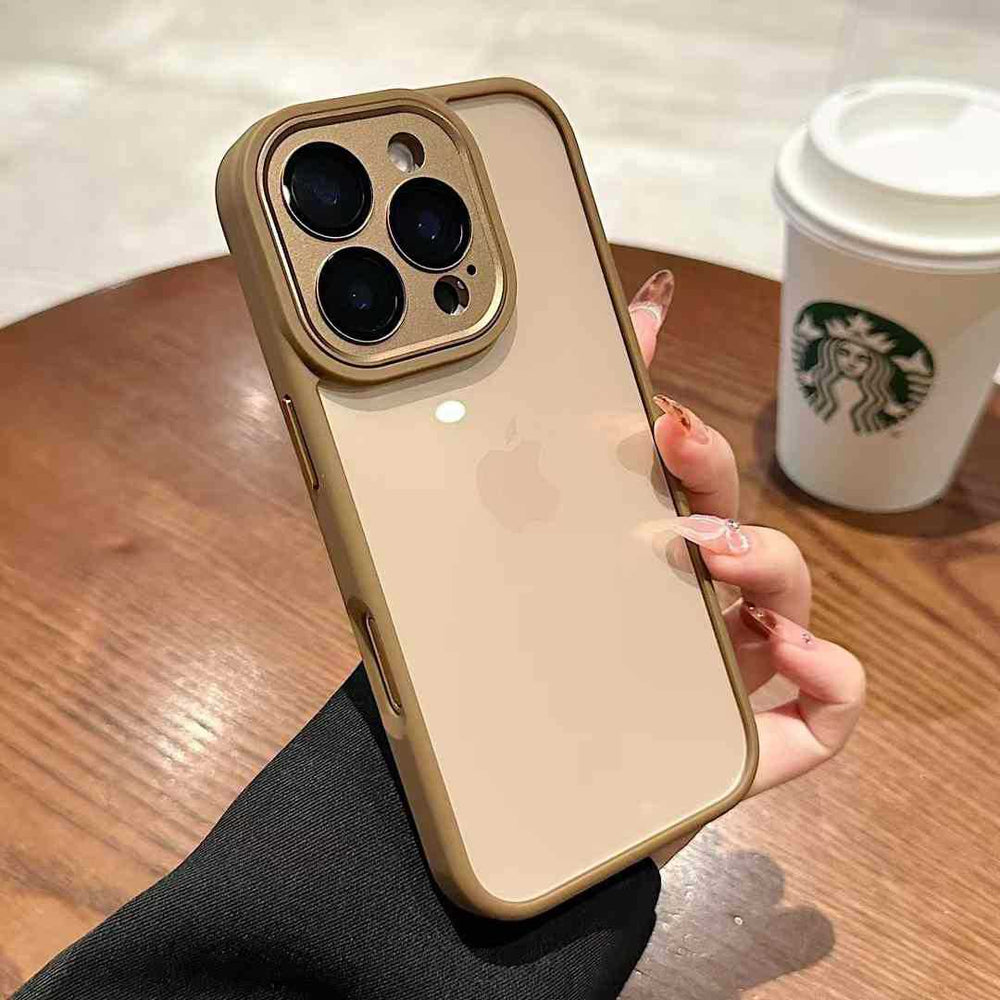 Suitable for iphone16 mobile phone case, gold shield all-inclusive lens film, apple 14 transparent anti-fall 13promax protective case