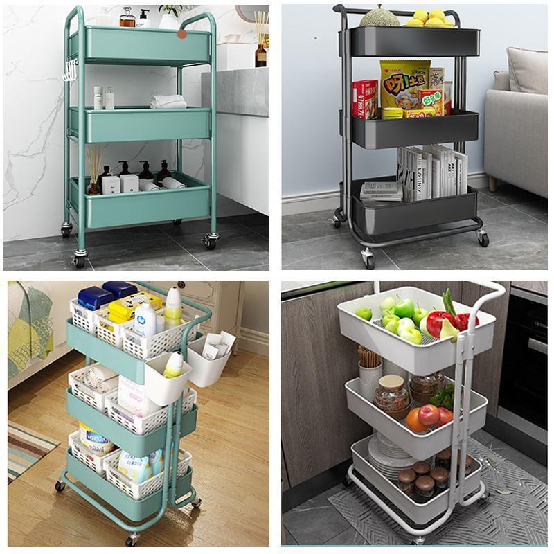Removable trolley rack Bedroom snacks Cosmetics Multi-layer bedside storage rack Kitchen storage rack