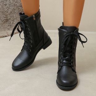 fall and winter roman women's boots cross strap round toe knee socks boots plus sizeflatsstudsbootscasualeasiest for match