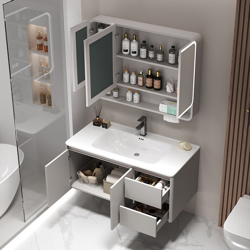 For homethickened honeycomb aluminum bathroom cabinet ceramic all-in-one basin waterproof moisture-proof washbasin washbasin storage cabinet