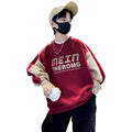 Boys' fall sweatshirt  new style: mid-to-large size kids' autumn/winter fleece-lined, thickened, cool & stylish autumn top