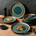 Japanese-style ceramic dinner plates for home use - creative large salad bowls, single-serving dishes, and retro dinnerware set
