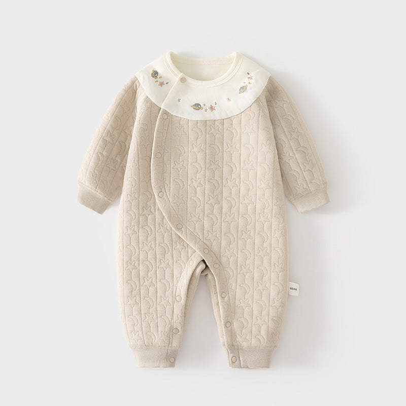 Babibele baby heattech one-piece baby boneless haki newborn three-layer quilted romper kids jumpsuit