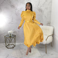 Q102 independent station cross-border women's winter puff sleeve topsruffles pleated skirt two-piece setfashionsuit