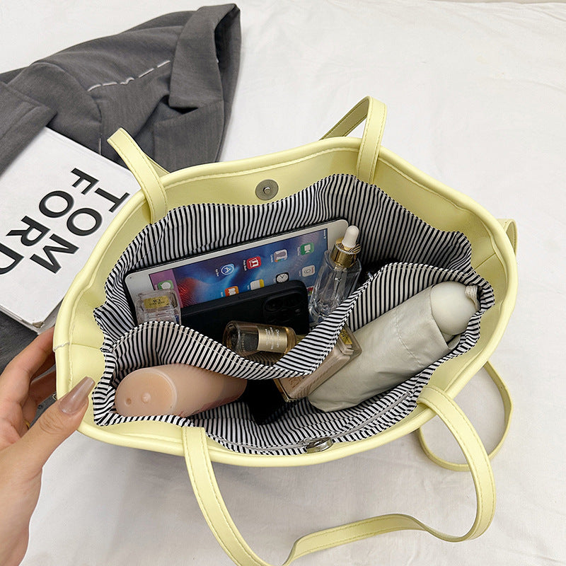 Cross-border casual Korean version canvas bag women's handbag large-capacity commuter tote bag fashion shoulder messenger bag