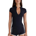 Yoga zip-up top, slim fit activewear, outdoor fitness shirt, women's quick-dry sports short sleeve t-shirt, casual wear