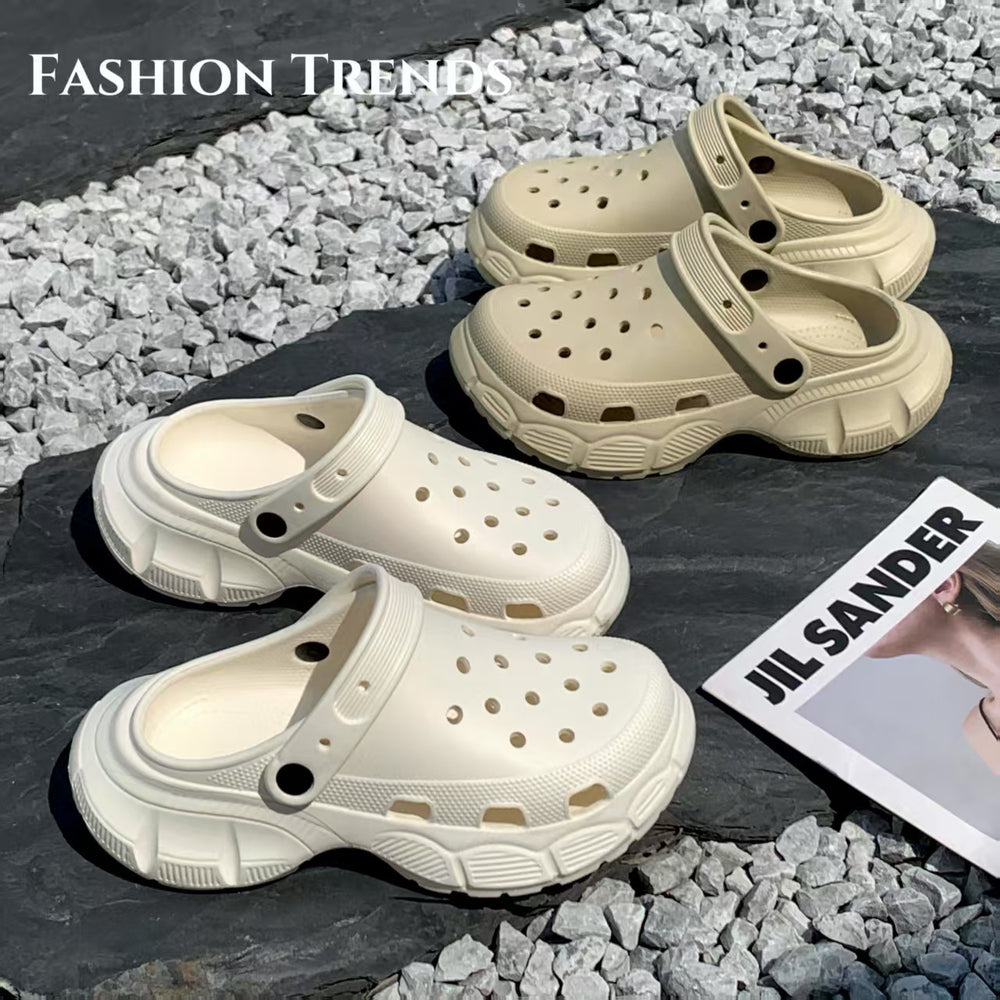 Couple soft bottom crocs summernew arrivalabrasion resistantnon-slip breathable beach deodorizing filteroutwear slippers toe cap slippers