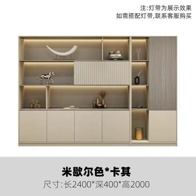 Office bookcase boss background cabinet file cabinet wooden information cabinet storage storage wall floor cabinet