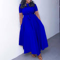 D3184 cross-border women's summer dress : new fashionable and elegant tie-up african-style plus size export dress (us/eu fit)
