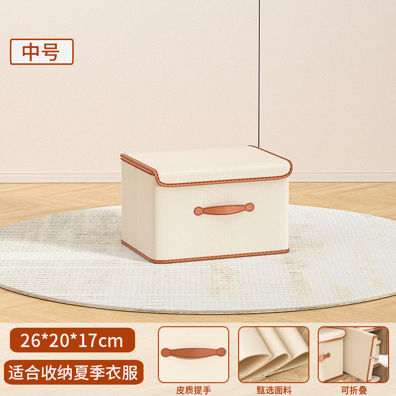 Flip storage box Household clothes Fabric wardrobe storage box Foldable storage box Underwear storage box