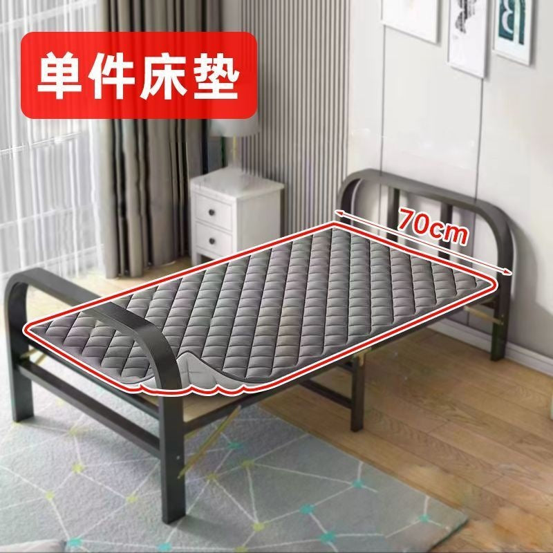 Solid wood folding bed single bed home hard board bed simple patchwork bed iron steel wood bed adult bed