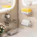 Suction cup soap dish wall-mounted for home punch-free soap dish bathroom wall drain storage rack soap rack