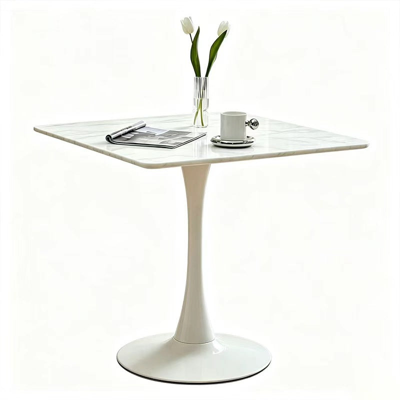 Household medieval style dining table milk tea shop commercial coffee table reception negotiation table slate tulip square table coffee table