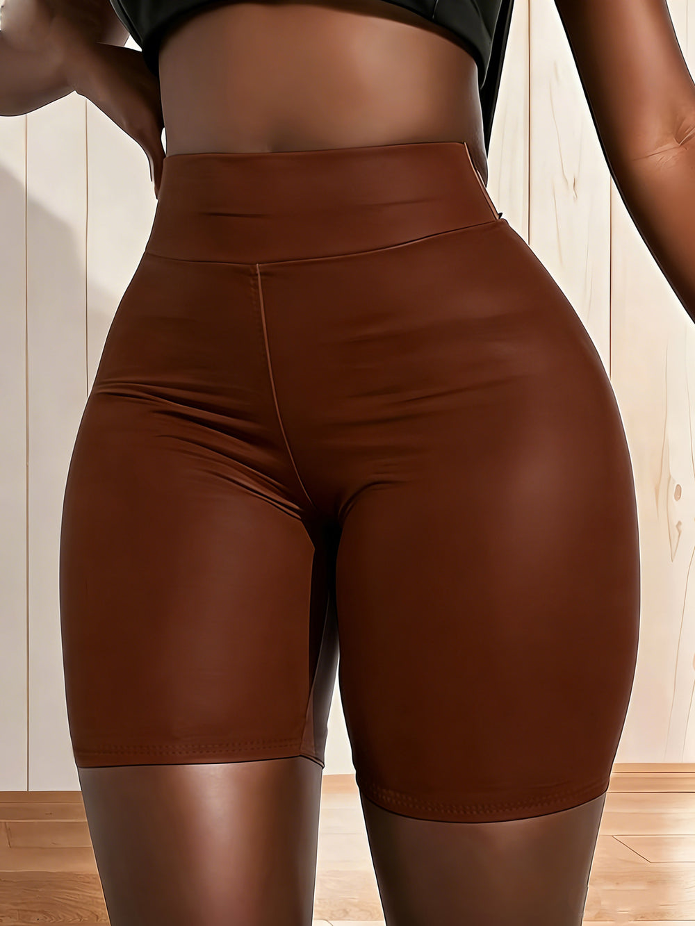 Fashionplus sizepu leather shorts for women 4-point pants hot style sexy cross-border independent station nightclub women's hot pants ins style