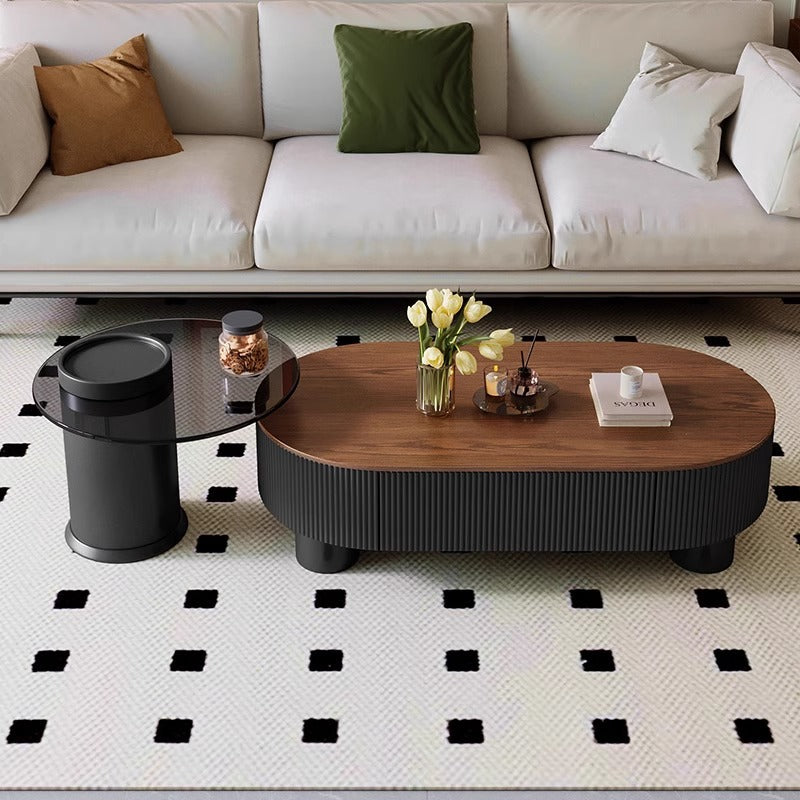 New arrival living room chinoiserie oval italian medieval style slate coffee table accessible luxuryfor home modern casual office table