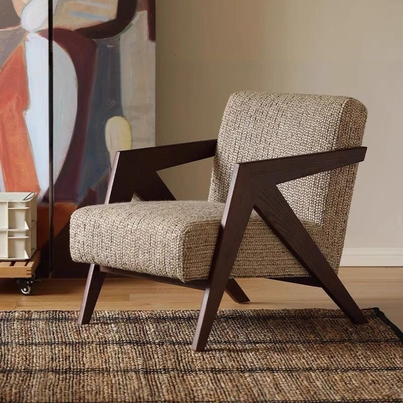 Richard single sofa chair french medieval living room balcony casual chair solid wood designer lazy sofa chair