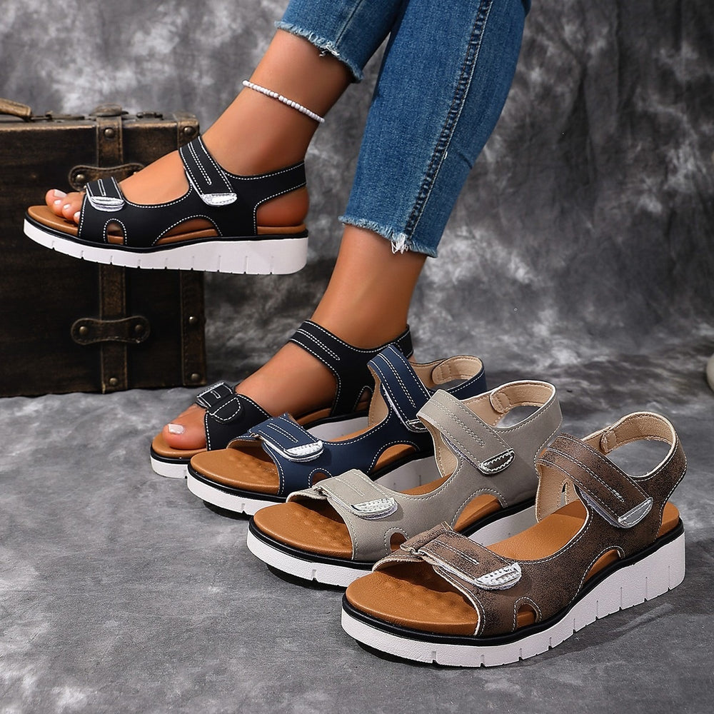 summer new arrival: plus size women's casual comfortable velcro fashion outdoor sandals wholesale