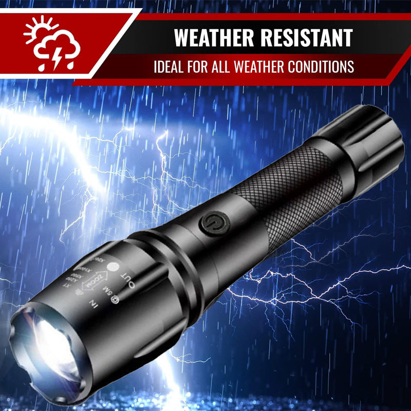 Cross-border new strong light rechargeable small flashlight household outdoor portable emergency rescue 18650 led flashlight