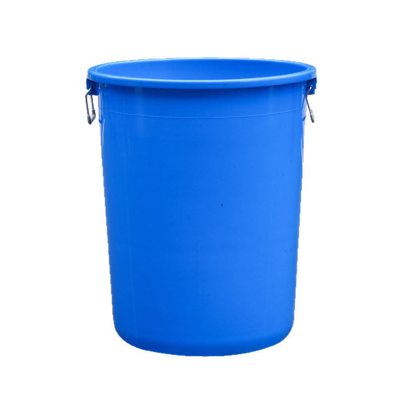 Plastic bucket round bucket large capacity thickened with lid household water storage sanitation outdoor large trash can round commercial