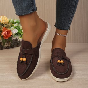 spring/summer new arrivals: plus-size women's half-slipper shoes for cross-border e-commerce. sizes 36-43 available. wholesale options available. dropshipping to  and
