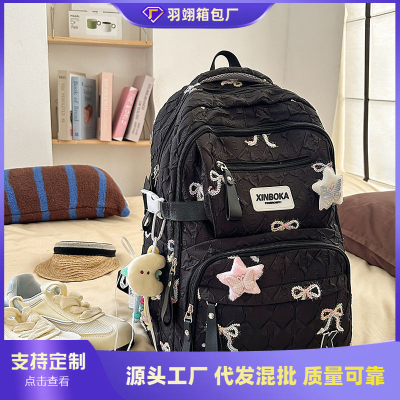 Cross-border backpack women's large capacity 2025 new leisure trend junior high school high school student schoolbag travel backpack