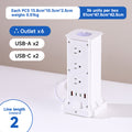 Us 110v usb multi-port pd fast charging power strip with dual-sided outlets and extension cord