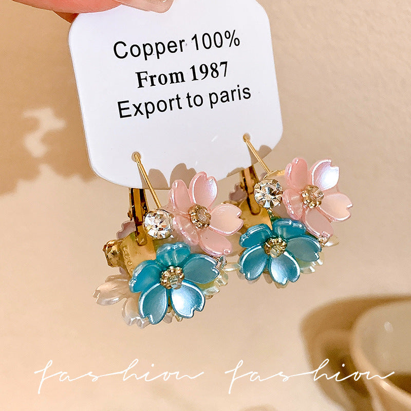 French chic floral earrings - dopamine dressing, luxury & high-end, vacation vibes, statement earrings