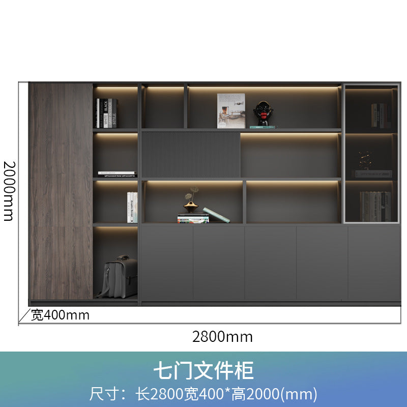 Boss office background cabinet bookcase file cabinet wooden information cabinet storage cabinet wall floor cabinet office furniture