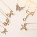 Wholesale rhinestone alloy bow necklace - new cross-border jewelry for women, european and american style pendant, unique high-end clavicle chain