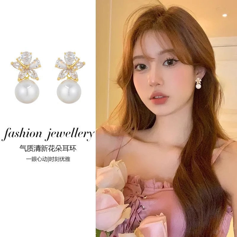 925 silver needle spring and summer flower earrings for women classy super fairy elegantbest selling earrings 2026 small fresh earrings