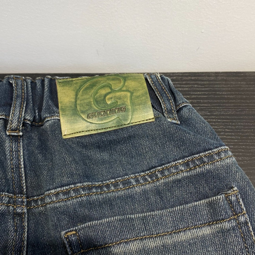 Boys' spring denim jeans - kids' pants - cartoon design - mid-to-large size - stylish spring streetwear pants for boys - long pants
