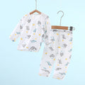 Baby pajamas for girls, summer lightweight style, boys' air conditioning suit, pure cotton girls' long-sleeved pajamas, baby spring/summer home air conditioning suit