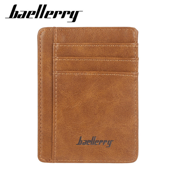 Baellerry new women's anti-degaussing thin RFID card bag retro thin multi-card clip card holder male