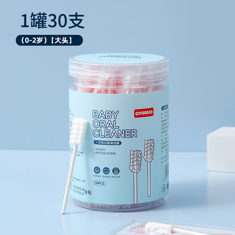 Baby oral cleaner newborn infant soft bristle toothbrush baby tongue scraper gauze cotton swabs kids cotton buds