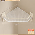 Bathroom shelf, toilet corner organizer, no-drill washroom storage, acrylic off-white tripod shelf