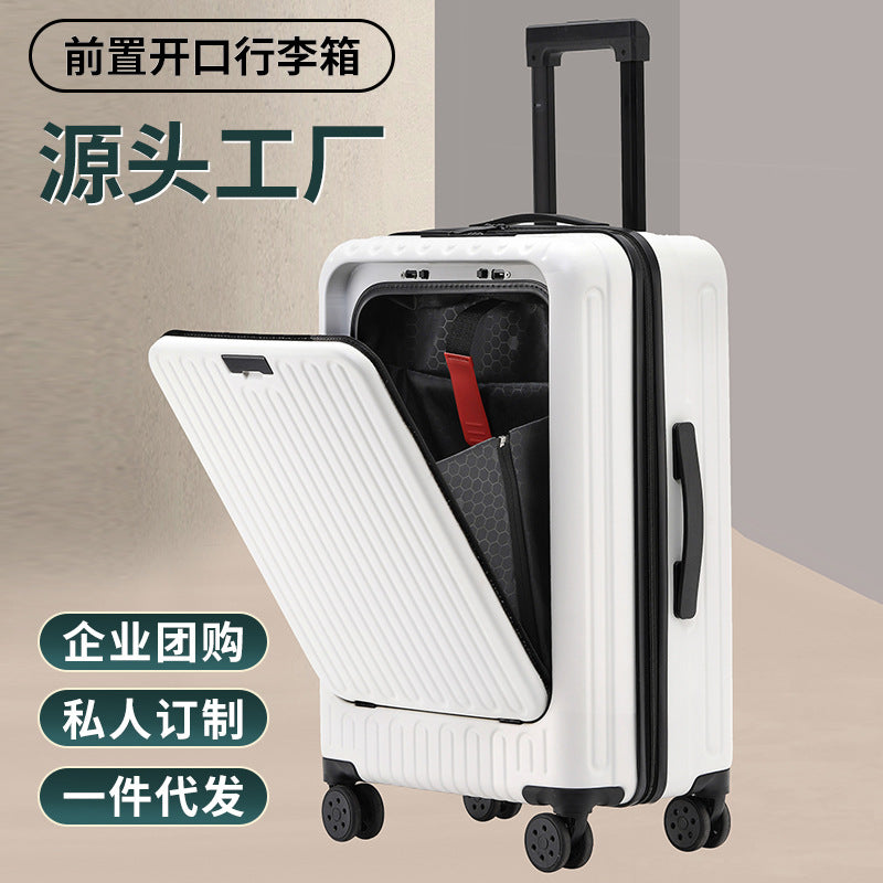 New suitcase 24-inch anti-drop trolley case 20-inch boarding case with front opening, suitcase universal wheel password case