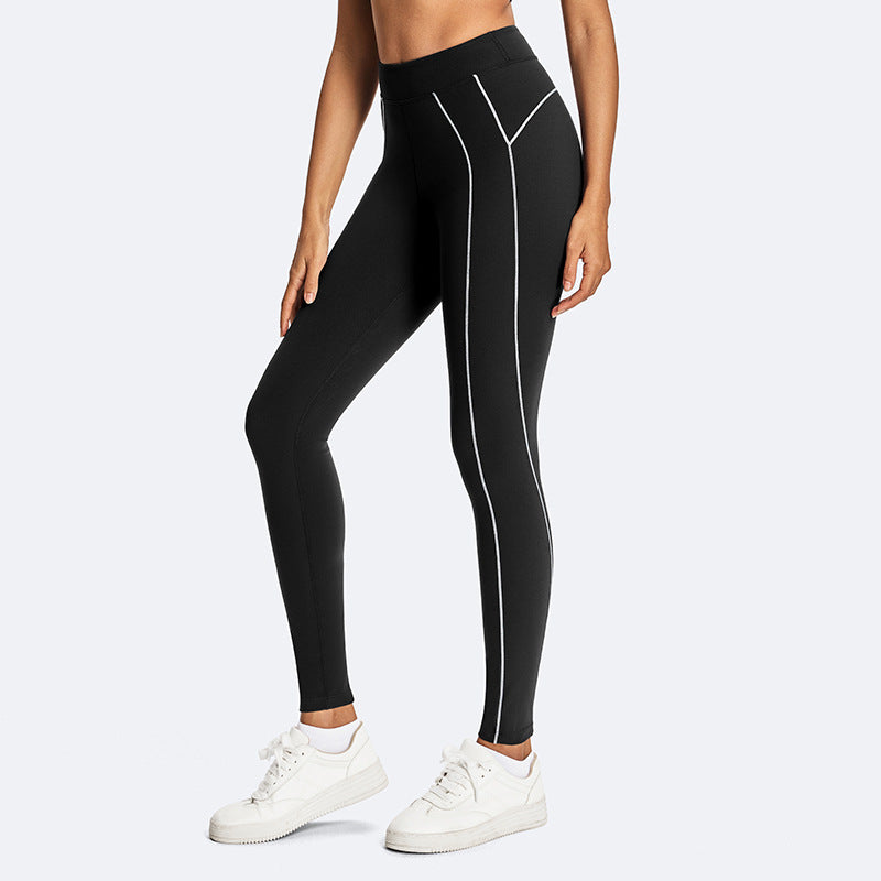 color block eco-friendly yoga pants - high waist, quick-dry, compression leggings for outdoor cycling, sports, fitness, and running