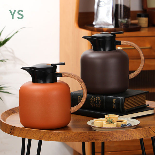 304 stainless steel thermal insulation pot, large-capacity press-type household kettle, Guochao retro hotel vacuum thermos bottle
