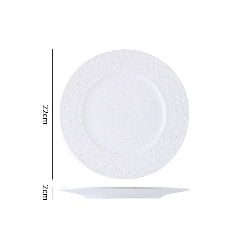 Minimalist and high-end ceramic bowls, plates, and dishes - creative, simple style for hotel restaurants, home use, western cuisine, steak plates, and dessert plates