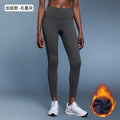Women's fall/winter outdoor cycling fitness pants - fleece lined, warm, tight-fitting, ankle-length, high-waisted, butt-lifting yoga pants d19108-3