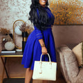 C8655  cross-border e-commerce  new women's fashionable and elegant round neck three-quarter sleeve dress