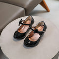 Girls' princess shoes - spring/autumn kids' fashion solid color leather shoes - red student performance dance round toe comfortable flats