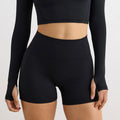 quick-drying nude yoga shorts, butt-lifting fitness three-quarter pants, tight high waist running sports shorts for women outwear