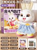 Pink rabbit [3 music] gift box battery model + ice and snow skirt