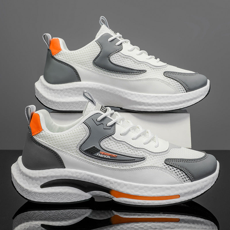 2025 winter new men's breathable casual sneakers, mesh anti-odor shoes, men's soft sole versatile running shoes