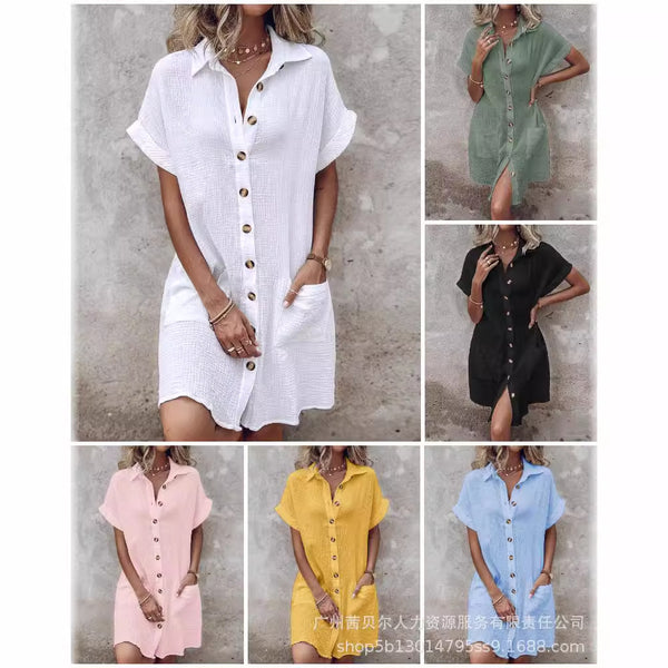 New  women's short-sleeved shirt casual skirt JCK0068 series