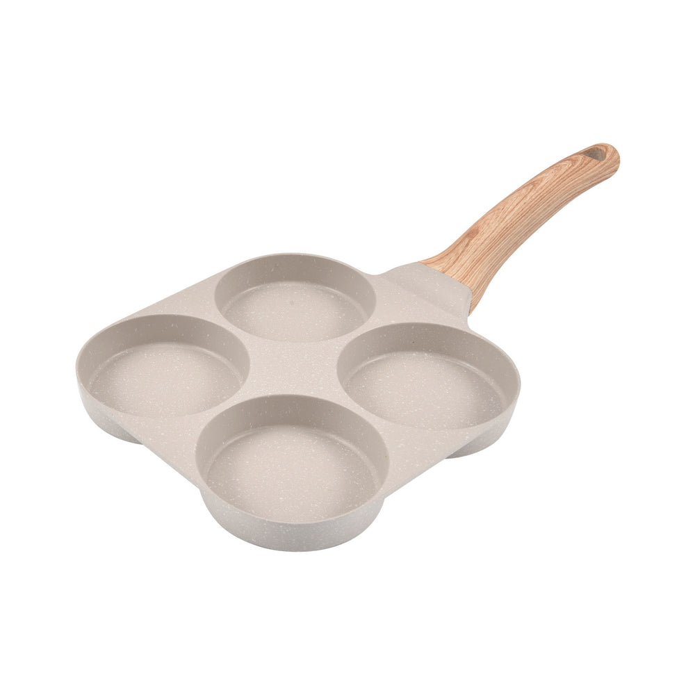 Customizable egg burger pan, multi-ply base non-stick mini breakfast pan, household four-hole flat bottom pan