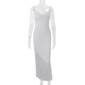 European and american women's clothing  summer new lace patchwork open back sexy slim fit high waist slimming camisole dress